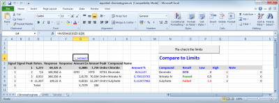 Screenshot of the Excel sheet created using the macro